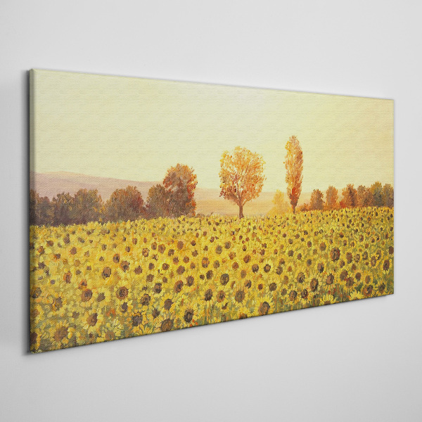 Obraz na Płótnie kwiaty słoneczniki drzewa