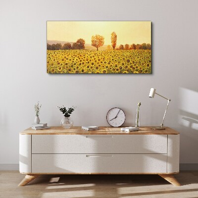 Obraz na Płótnie kwiaty słoneczniki drzewa