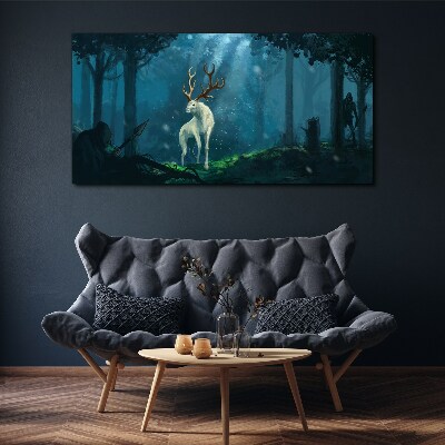Obraz na Płótnie fantasy las zwierzęta myśliwi