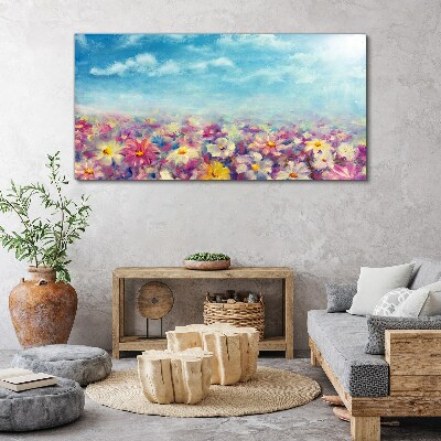 Obraz Canvas Kwiatowy pejzaż w błękicie