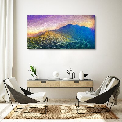 Obraz Canvas Fale w zachodzącym słońcu