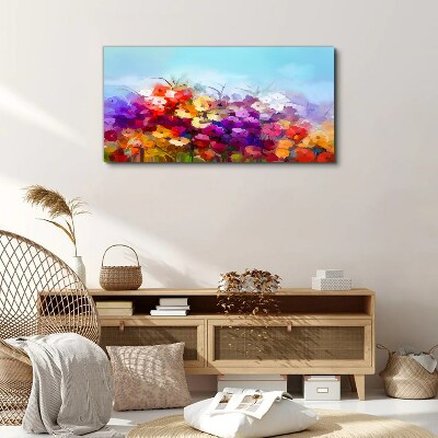 Obraz Canvas Kolorowy kwiatowy krajobraz w wiośnie