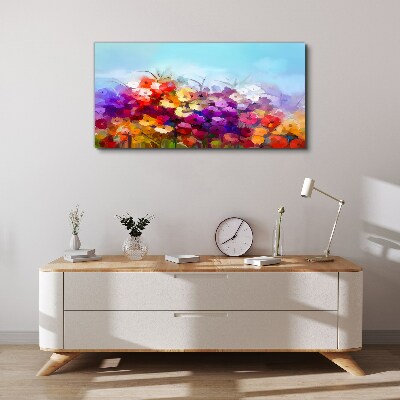 Obraz Canvas Kolorowy kwiatowy krajobraz w wiośnie