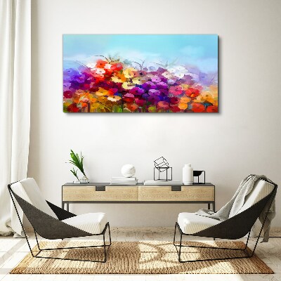 Obraz Canvas Kolorowy kwiatowy krajobraz w wiośnie