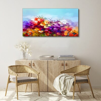 Obraz Canvas Kolorowy kwiatowy krajobraz w wiośnie