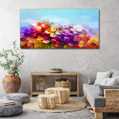 Obraz Canvas Kolorowy kwiatowy krajobraz w wiośnie