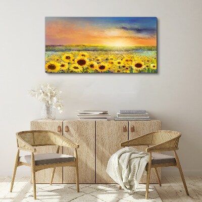 Obraz na Płótnie kwiaty pole słoneczniki