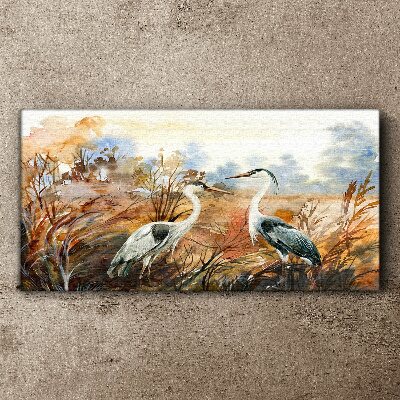 Obraz Canvas Sielanka wśród bocianów