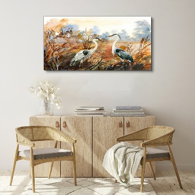 Obraz Canvas Sielanka wśród bocianów