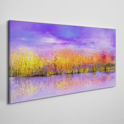 Obraz Canvas Kolorowy pejzaż w odbiciu wody