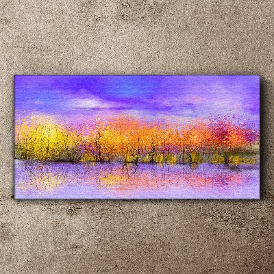 Obraz Canvas Kolorowy pejzaż w odbiciu wody