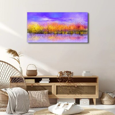 Obraz Canvas Kolorowy pejzaż w odbiciu wody