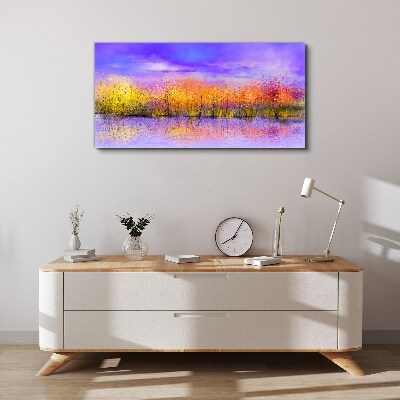 Obraz Canvas Kolorowy pejzaż w odbiciu wody
