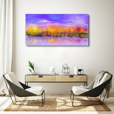 Obraz Canvas Kolorowy pejzaż w odbiciu wody