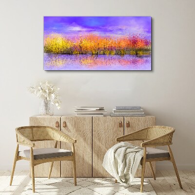 Obraz Canvas Kolorowy pejzaż w odbiciu wody