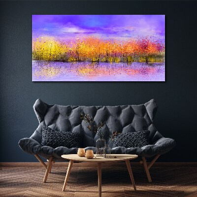 Obraz Canvas Kolorowy pejzaż w odbiciu wody