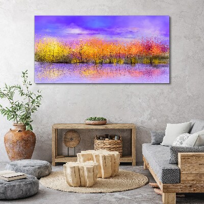 Obraz Canvas Kolorowy pejzaż w odbiciu wody