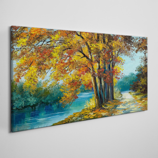 Obraz Canvas Jesienna aleja nad rzeką