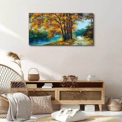 Obraz Canvas Jesienna aleja nad rzeką