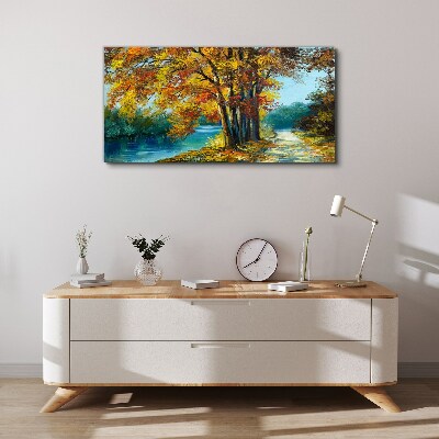 Obraz Canvas Jesienna aleja nad rzeką