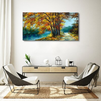Obraz Canvas Jesienna aleja nad rzeką