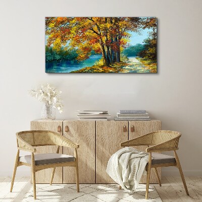 Obraz Canvas Jesienna aleja nad rzeką