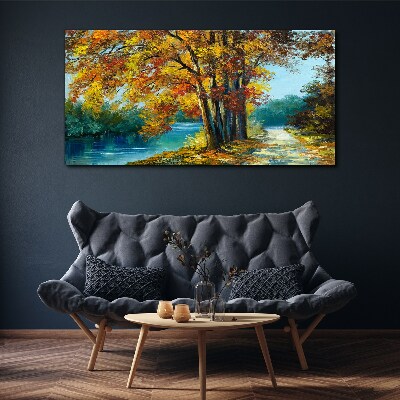 Obraz Canvas Jesienna aleja nad rzeką
