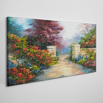 Obraz na Płótnie ściana kwiaty drzewa
