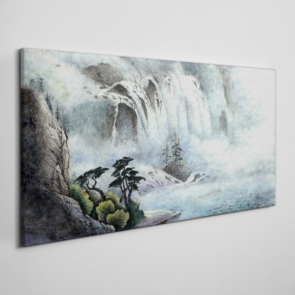 Obraz Canvas rzeka woda wodospad drzewa