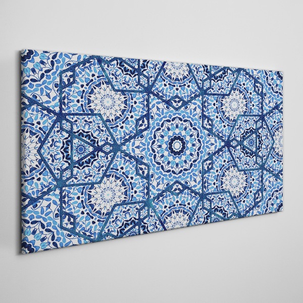 Obraz Canvas Geometryczne wzory w odcieniach niebieskiego