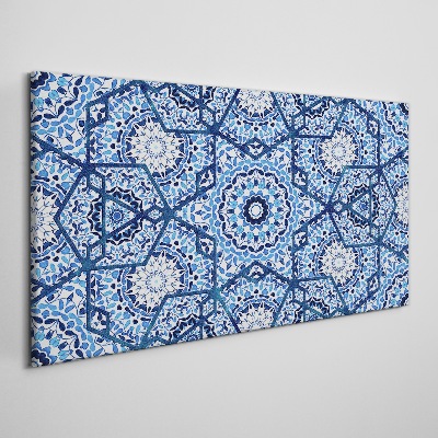 Obraz Canvas Geometryczne wzory w odcieniach niebieskiego