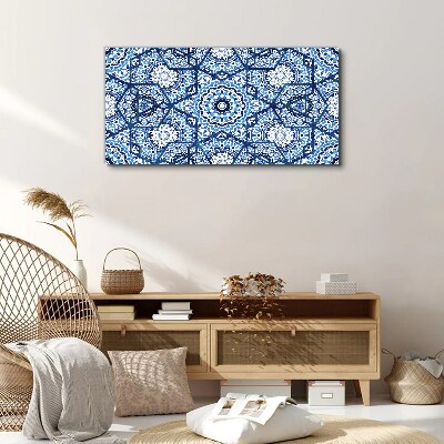 Obraz Canvas Geometryczne wzory w odcieniach niebieskiego