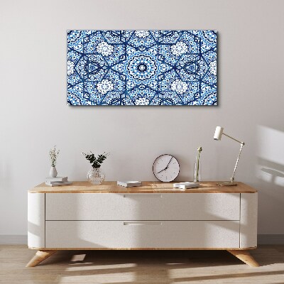 Obraz Canvas Geometryczne wzory w odcieniach niebieskiego