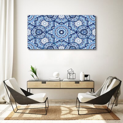 Obraz Canvas Geometryczne wzory w odcieniach niebieskiego