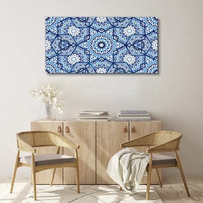 Obraz Canvas Geometryczne wzory w odcieniach niebieskiego