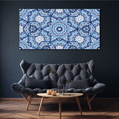 Obraz Canvas Geometryczne wzory w odcieniach niebieskiego