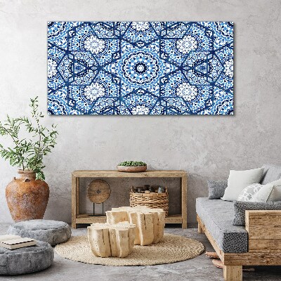 Obraz Canvas Geometryczne wzory w odcieniach niebieskiego