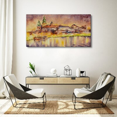 Obraz Canvas Abstrakcja Rzeka Budynki