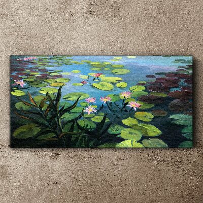 Obraz na Płótnie Jezioro Kwiatu Liście Kwiaty