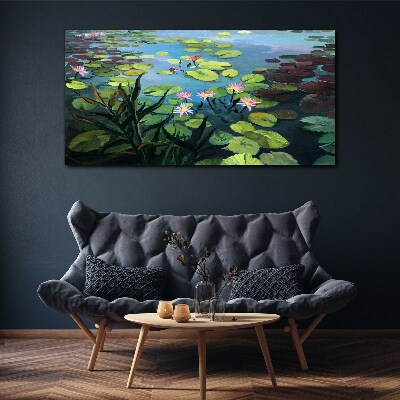 Obraz na Płótnie Jezioro Kwiatu Liście Kwiaty