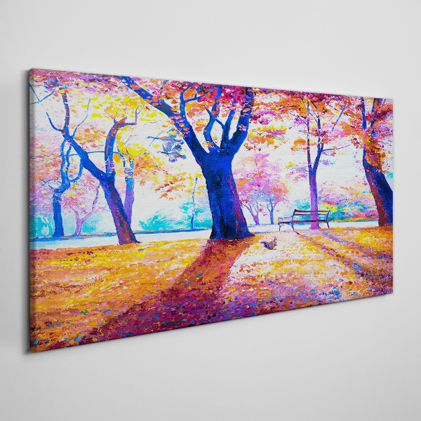 Obraz Canvas Jesienna sceneria w kolorach tęczy
