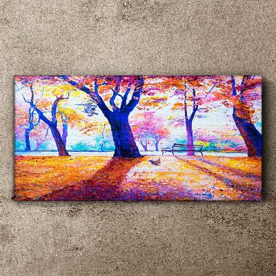 Obraz Canvas Jesienna sceneria w kolorach tęczy