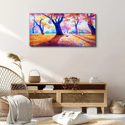 Obraz Canvas Jesienna sceneria w kolorach tęczy