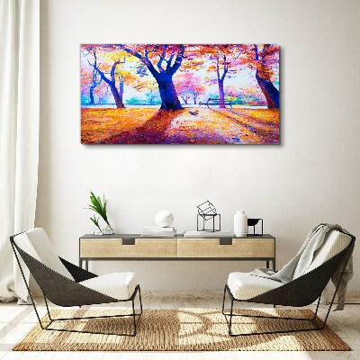 Obraz Canvas Jesienna sceneria w kolorach tęczy