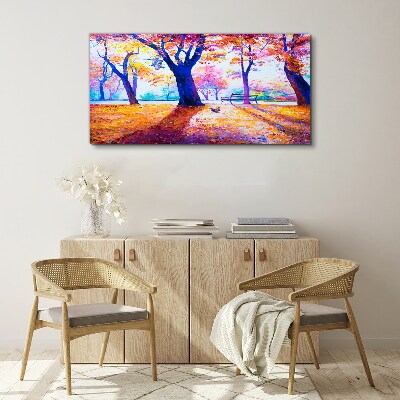 Obraz Canvas Jesienna sceneria w kolorach tęczy