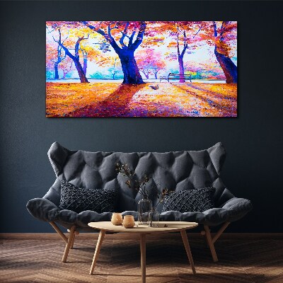 Obraz Canvas Jesienna sceneria w kolorach tęczy