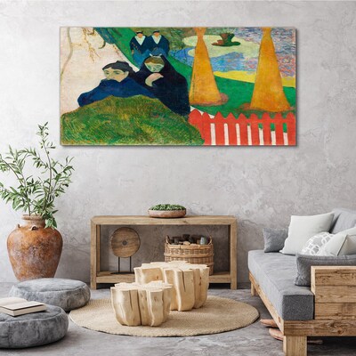 Obraz Canvas Zielony krajobraz z postaciami