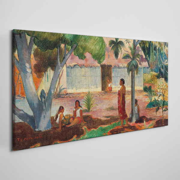 Obraz Canvas wieś chaty tubylcy Gauguin