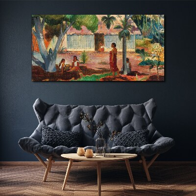 Obraz Canvas wieś chaty tubylcy Gauguin