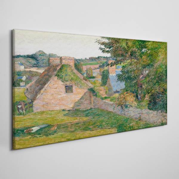 Obraz Canvas Wiejska sceneria z chatkami